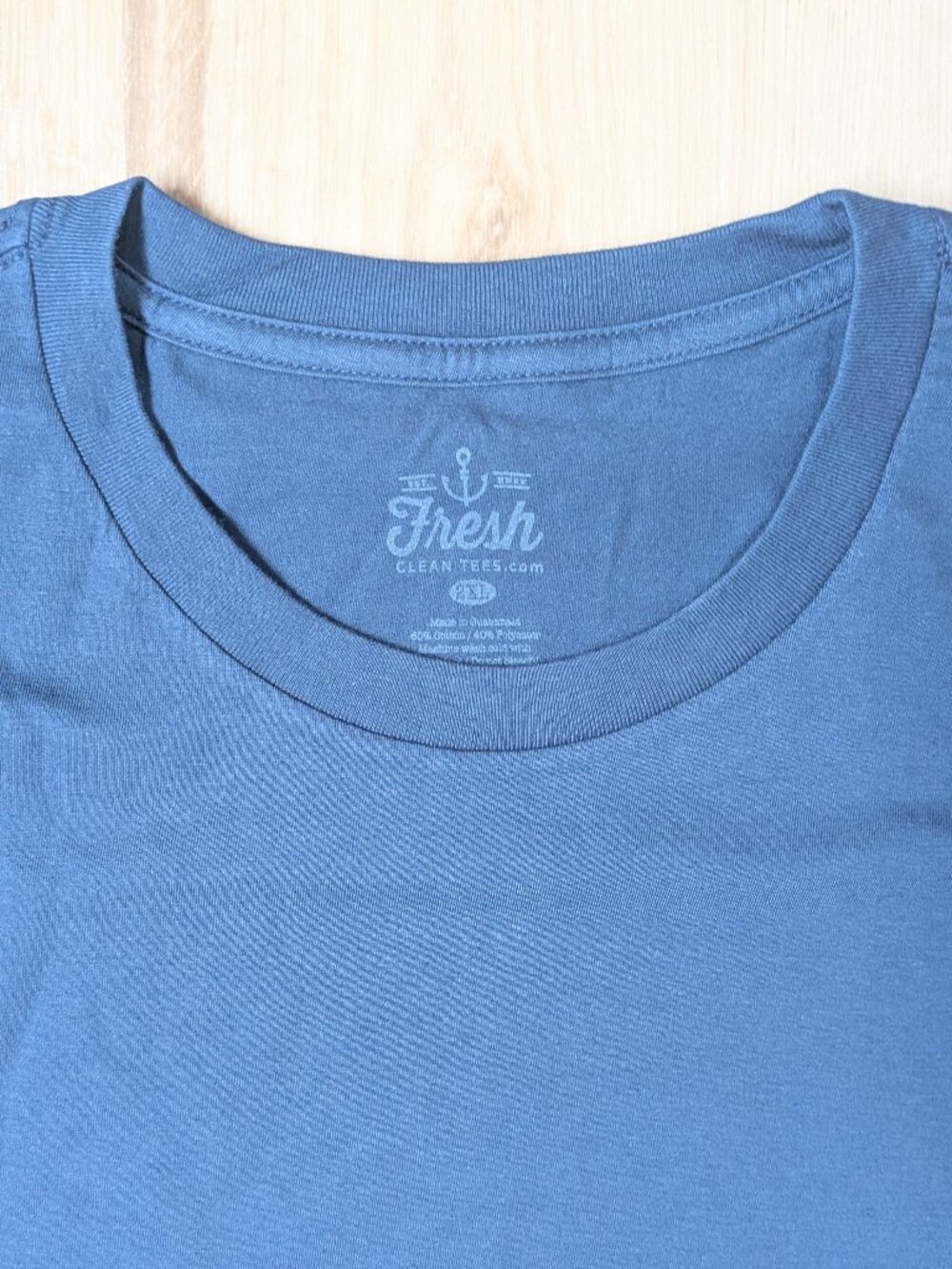 New Fresh Clean Tees Shirt Club Crew Neck T-Shirt Twlight Blue 2XL Short Sleeve - Picture 2 of 5